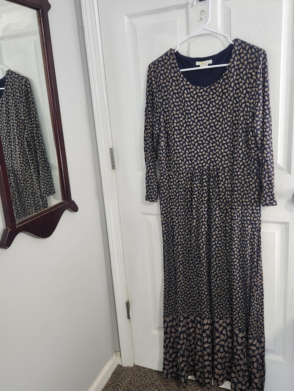 Boden rainbow long sleeve Maxi dress quirky teacher miss frizzle size 14L modest
